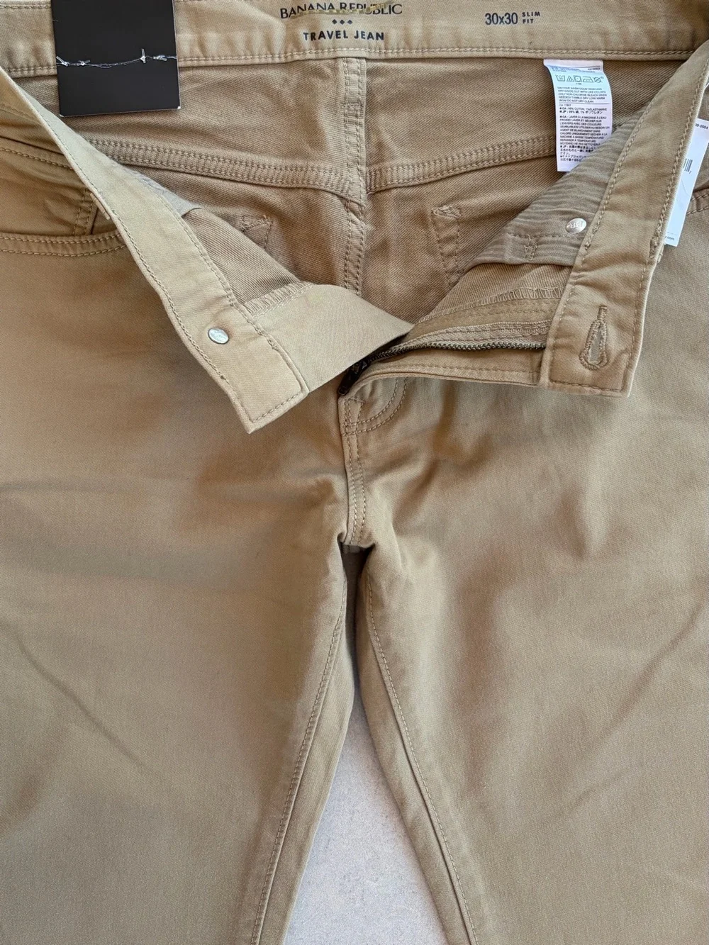 Banana Republic Travel Jean Slim Fit Pants Khaki 30x30 NWT